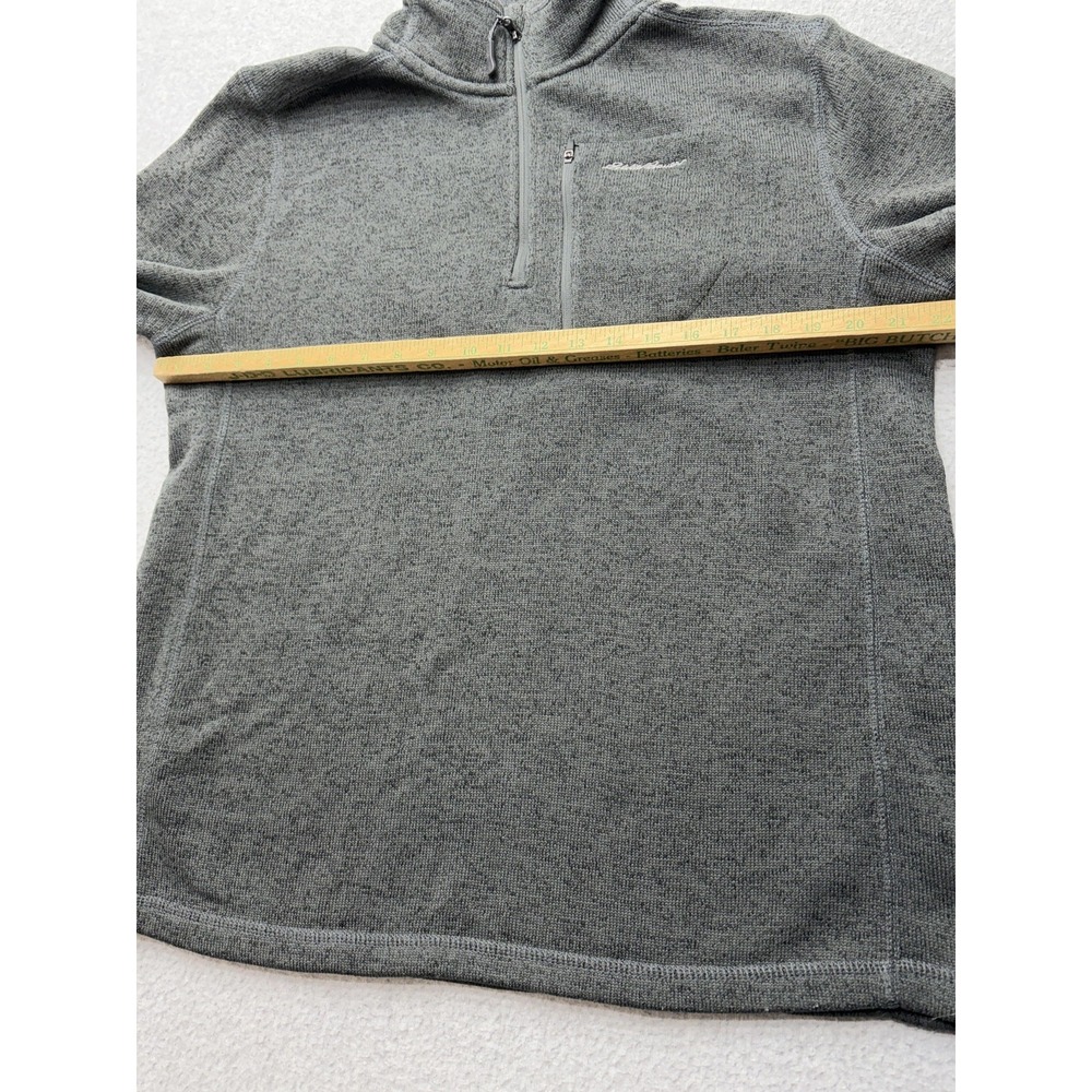 Eddie Bauer Pullover Mens Large Gray 1/4 Zip Fleece Mock Neck Hiking Sweater - Picture 5 of 12